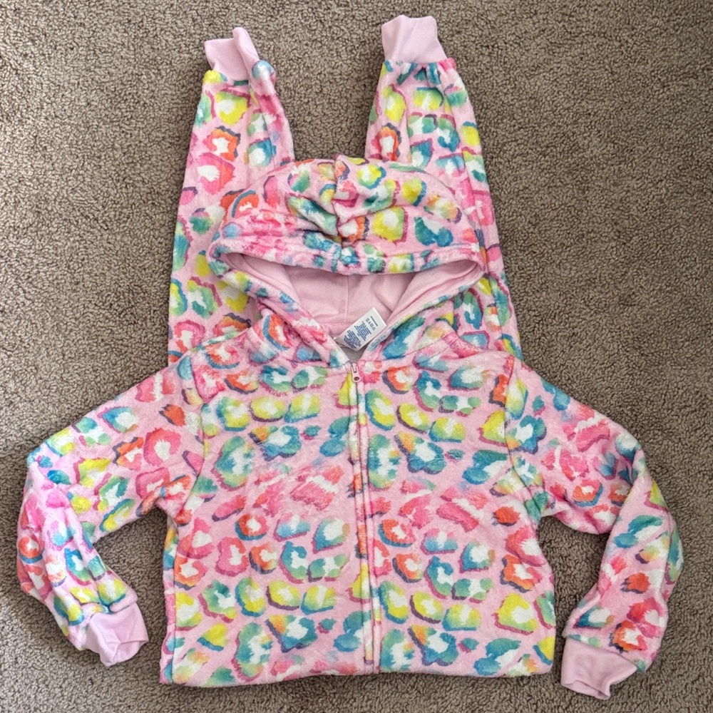 Place Pink and Multicolor Leopard Print Onsie